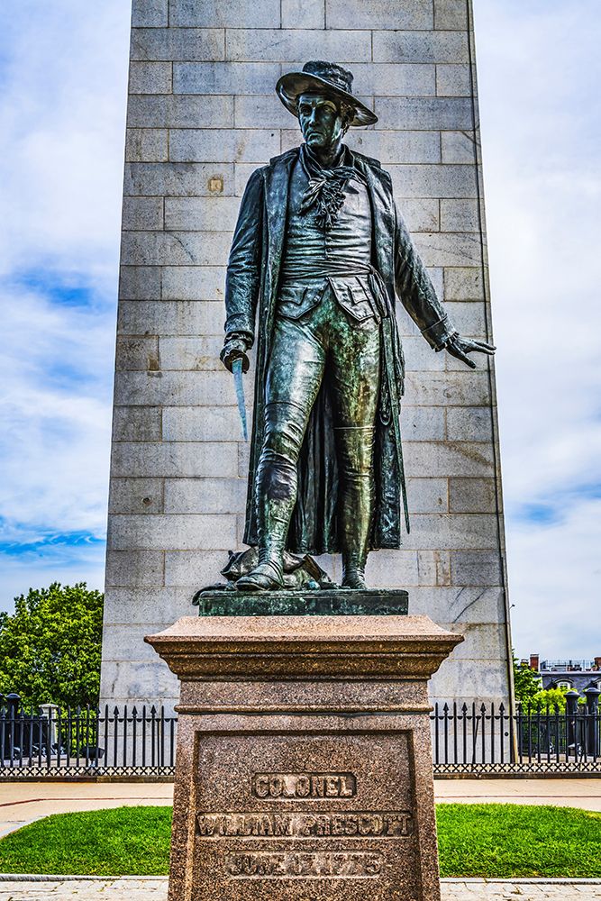 William Prescott Statue-Bunker Hill Battle Monument-Charlestown-Boston-Massachusetts-Site of June 1